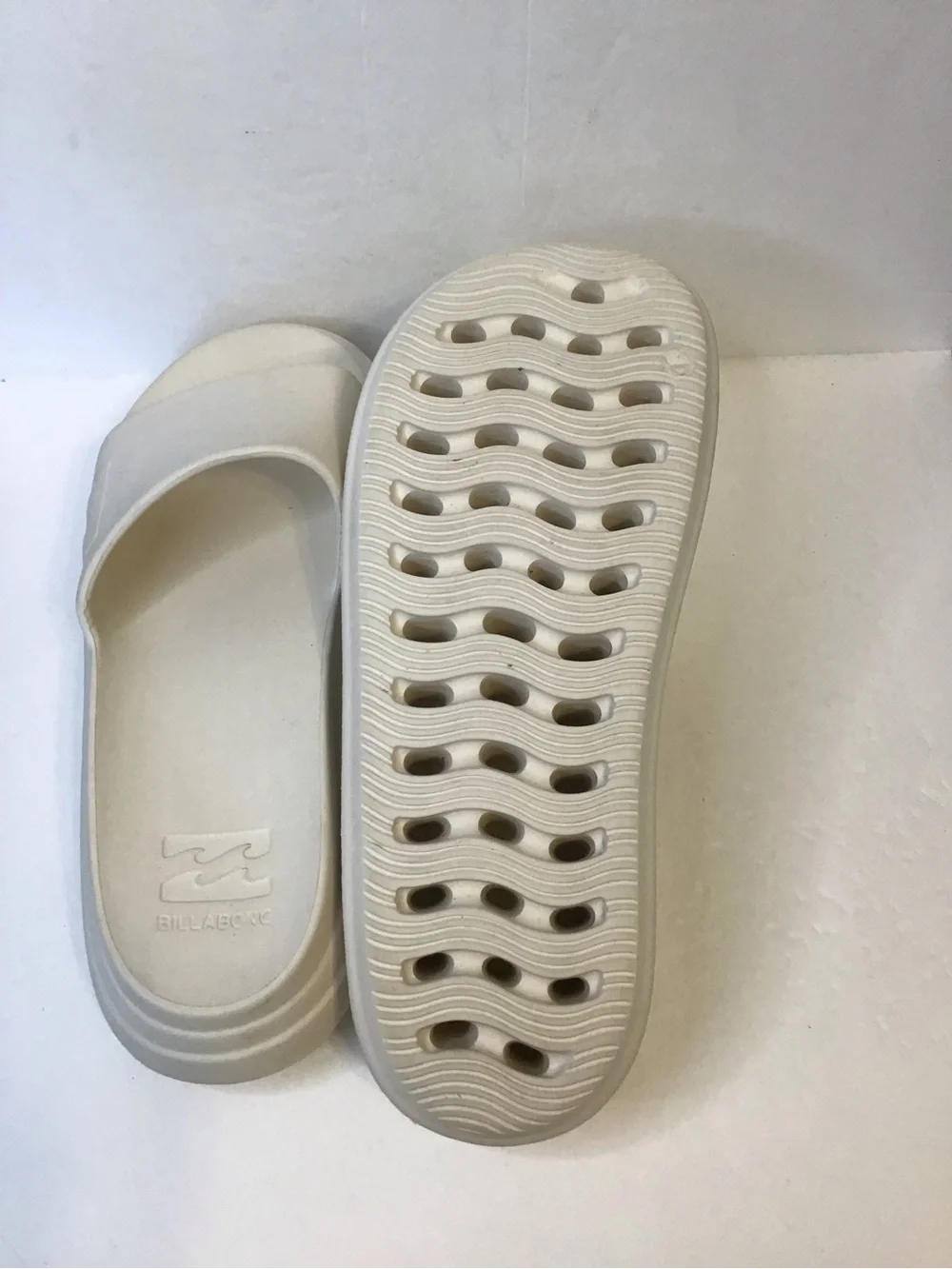 Billabong Men's Off-White/Ivory Slide Cloud Platform Sandals Wave Logo 9